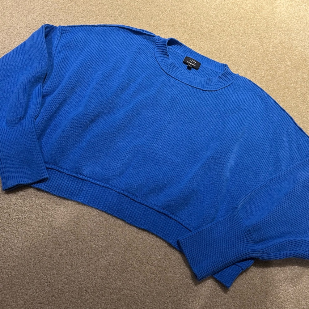 Vici collection cropped sweater.